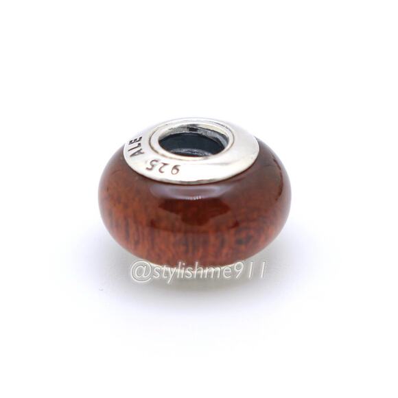 Authentic PANDORA Brown Wooden Charm- 790703 - Picture 6 of 8